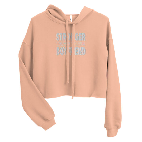 Stronger Than Your Boyfriend Embroidered Crop Hoodie - Image 7